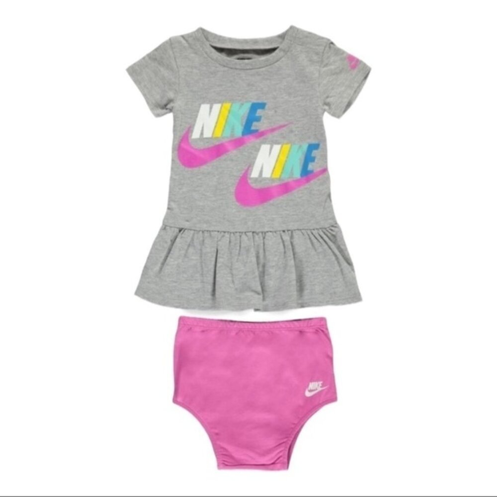 Nike Dress and Pink Bloomer Set Size 12 Months